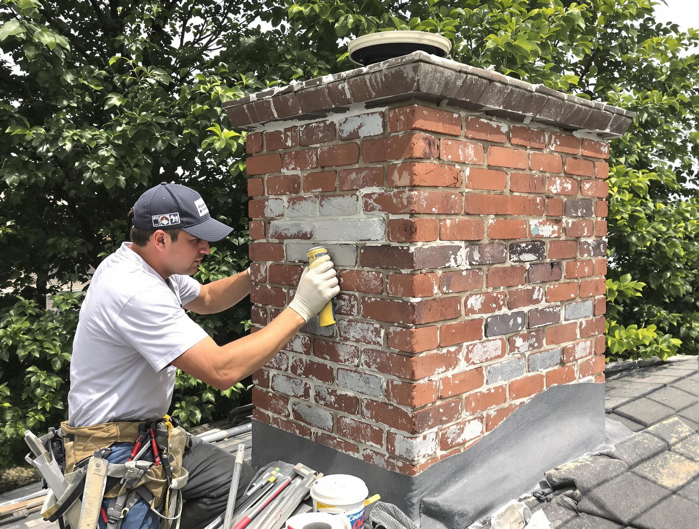 Littleton Chimney Sweep restoring an aging chimney in Littleton, CO