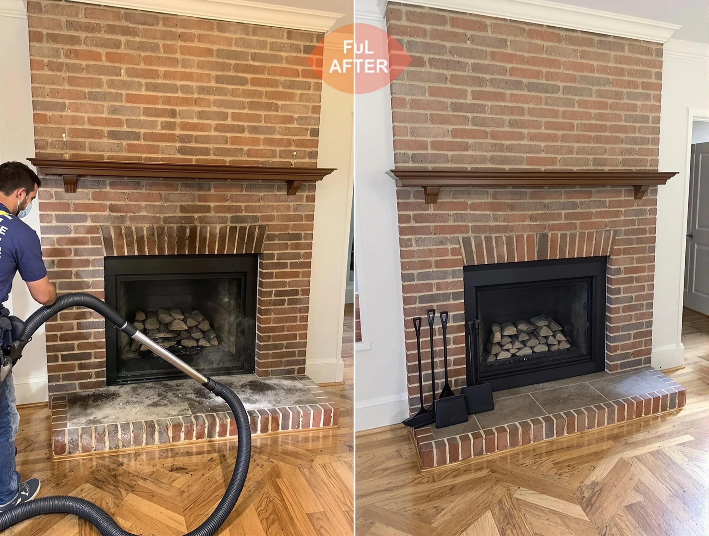 Littleton Chimney Sweep carefully sanitizing a fireplace in Littleton, CO