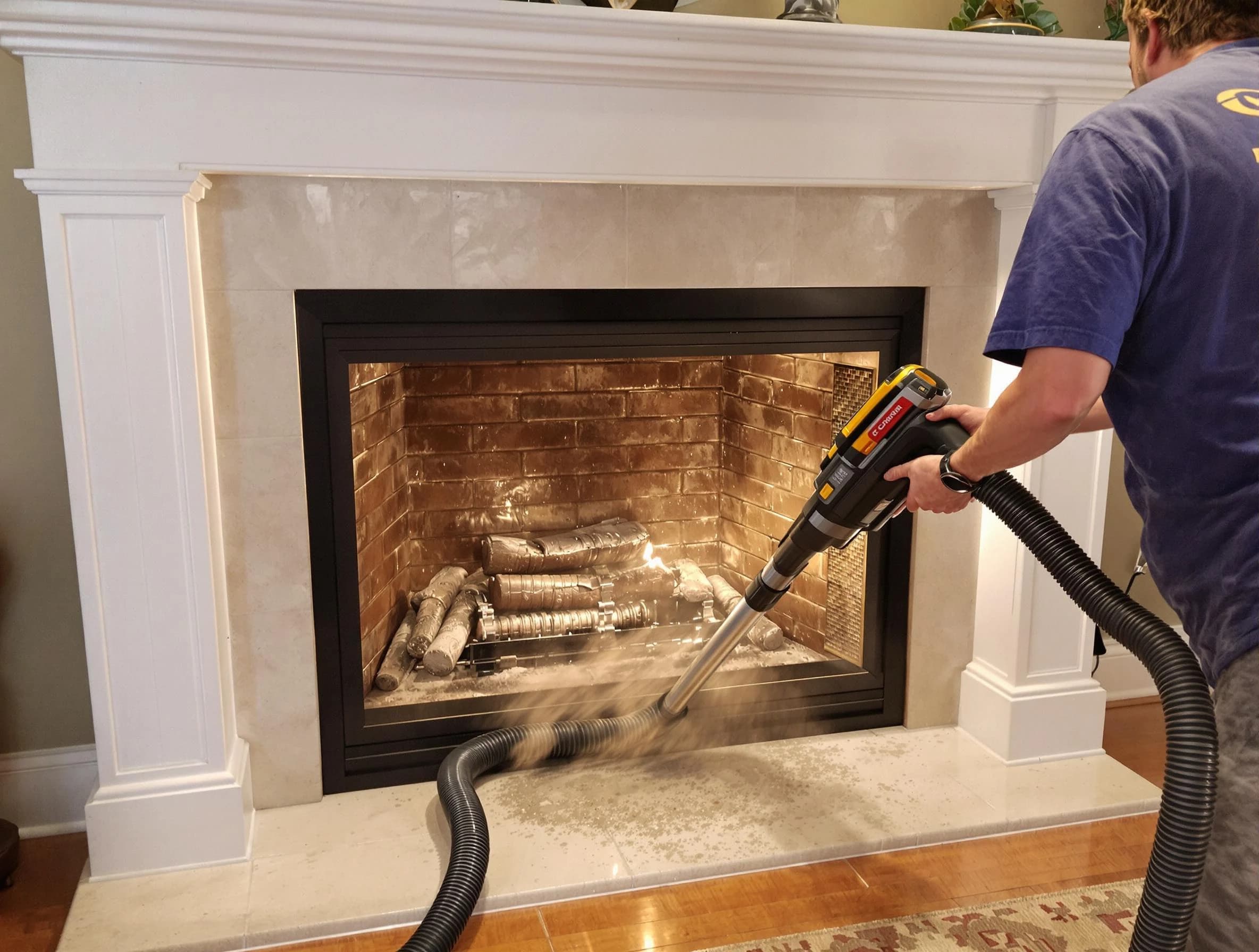Fireplace cleaning performed by Littleton Chimney Sweep in Littleton, CO