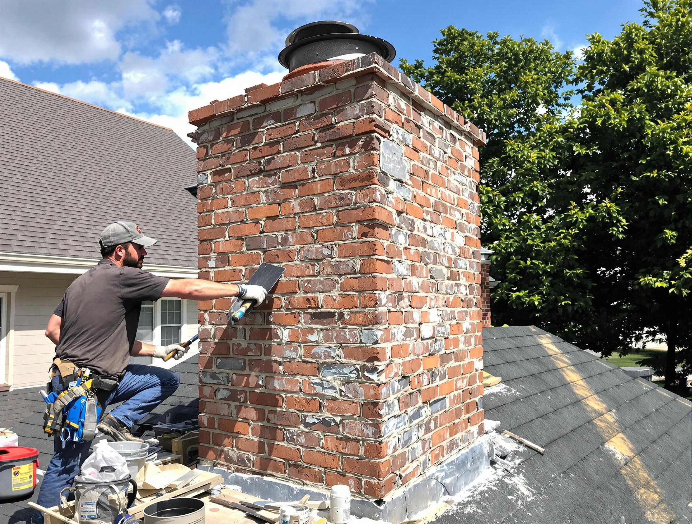 Completed chimney rebuild by Littleton Chimney Sweep in Littleton, CO