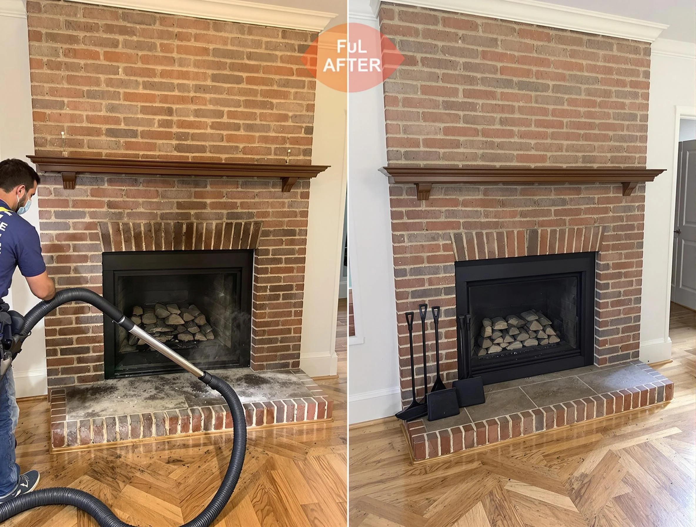 Littleton Chimney Sweep carefully sanitizing a fireplace in Littleton, CO