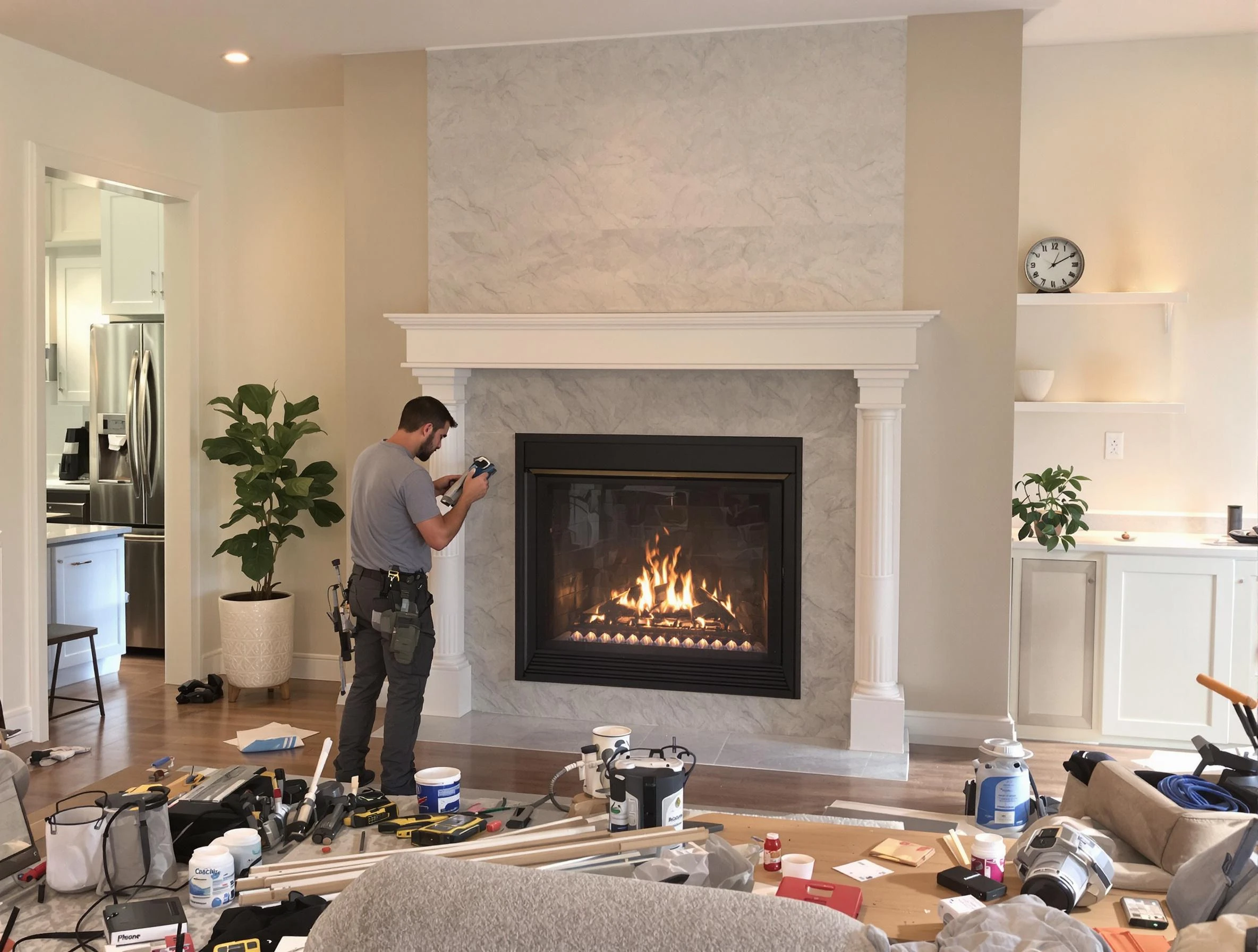 Newly installed fireplace by Littleton Chimney Sweep in Littleton, CO